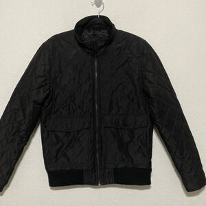 Black Rivet Black Puffer Quilted Bomber Jacket Size M